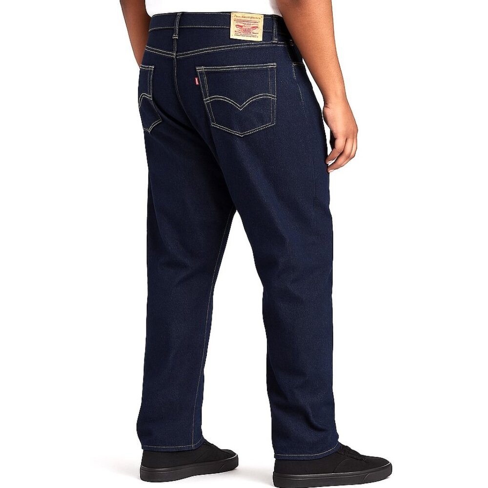 Levis 550 Dark Blue Wash Relaxed Fit Slightly Tapered Leg Denim Jeans Mens 40X31